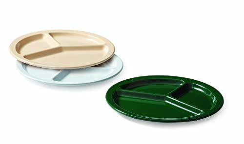 GET CP-533-T Melamine 3-Compartment Divided Plates, 10"", Tan (Set of 12) - Image 4